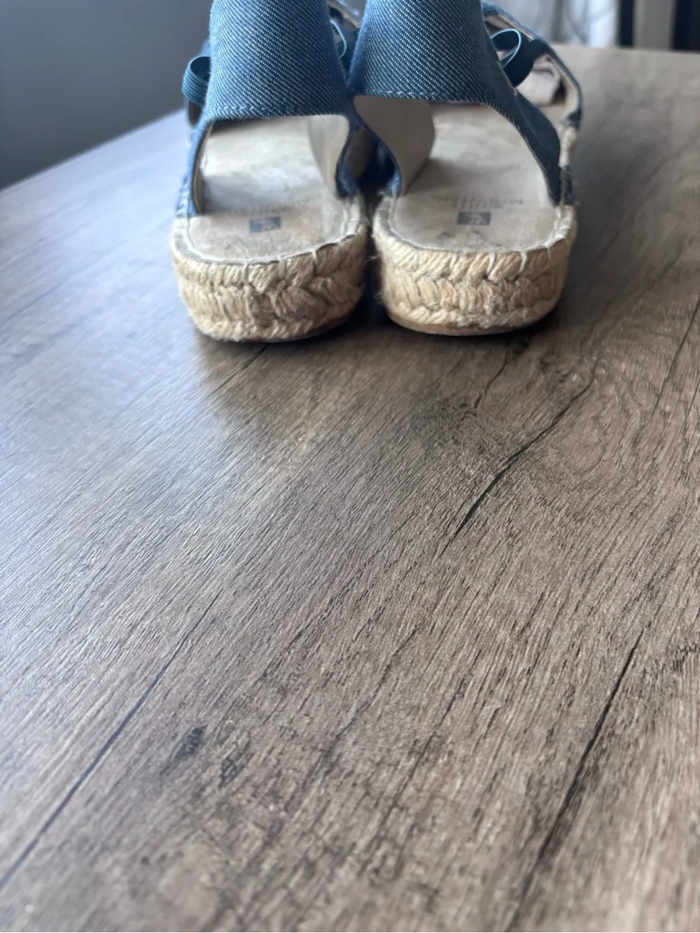 White Mountain Denim Blue Studded Espadrille Sandals - Women